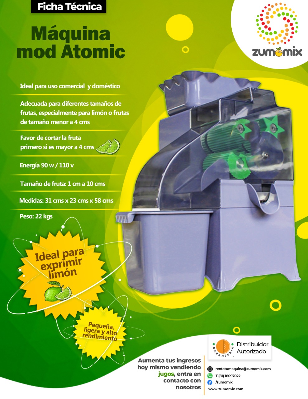 plato Sinceridad Sitio de Previs Exprimidor de limones eléctrico | Atomic - Zumomix